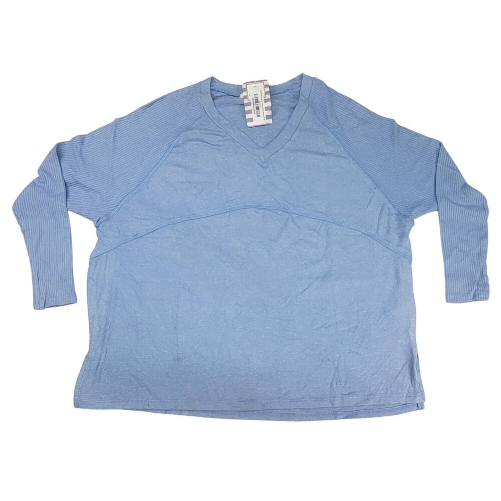 Cherish Long Sleeve Top Tshirt Baby Blue Brushed V Neck Womens Large New